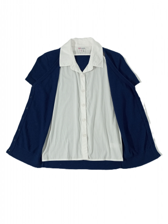 Cardigan scoala, maneca scurta cu guler de camasa, Justice, Bumbac, [1]