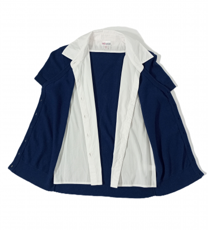 Cardigan scoala, maneca scurta cu guler de camasa, Justice, Bumbac, [2]