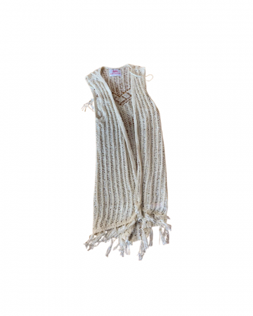 Cardigan tricotat fete , Justice, crem, acril/nylon, JUSTICE - 128-140 cm, 8-10 ani [1]