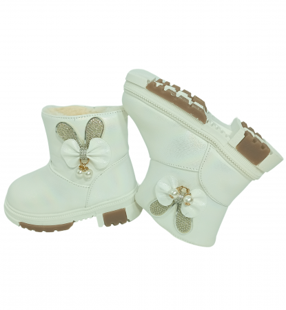 Cizme impermeabile si imblanite fete, White Ribbon, efect holografic, [11]