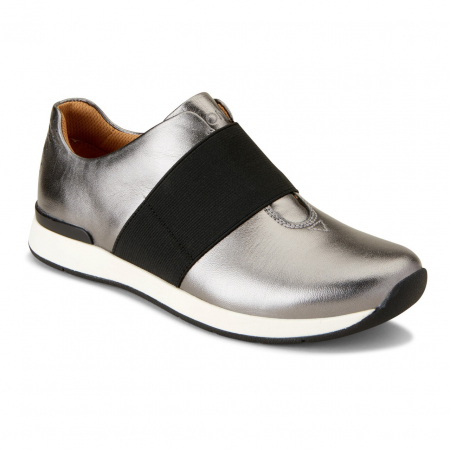 Incaltaminte femei - Pantofi dama din piele naturala Cosmic Codie Metallic Pewter Casual Slip