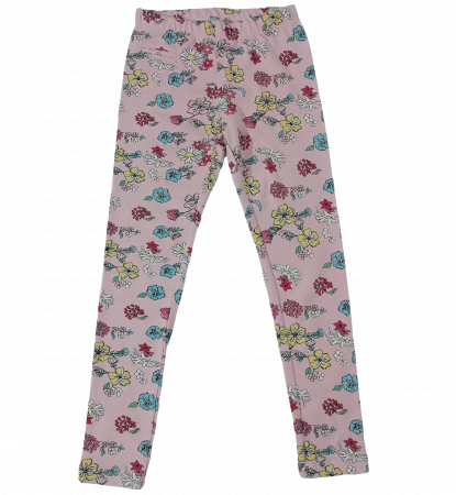 Imbracaminte copii - Colanti fete, OVS, flori multicolore, Bumbac, Roz, 116 CM, 5-6 ani