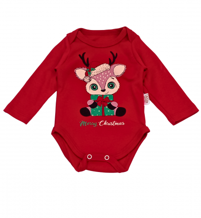 Compleu copii 3 piese Craciun, Merry Bamby, bumbac, [2]