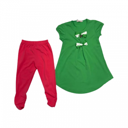 Compleu vara fete 2 piese, Happy Tree, Tricou si colanti, Bumbac, [2]