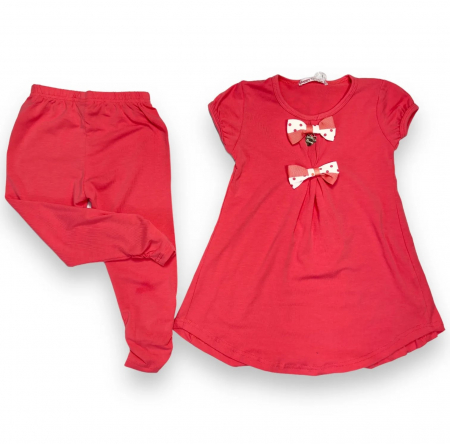 Compleuri copii - Compleu vara fete 2 piese, Happy Tree, Tricou si colanti, Bumbac,