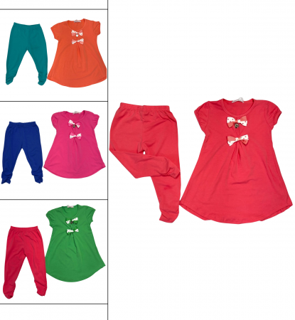Compleu vara fete 2 piese, Happy Tree, Tricou si colanti, Bumbac, [1]