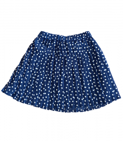 Fuste fete - Fusta fete din voal cu buline, OVS, model plisat , Poliester/Viscoza, Bleumarin, 104 CM, 3-4 ani