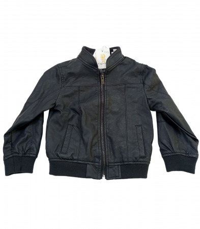Geci si veste copii - Geaca copii , OVS, imitatie piele, poliuretan, Albastru inchis, 86 cm, 18-24 luni
