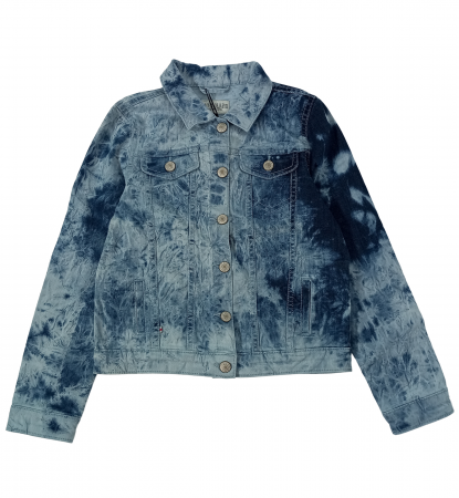 Geci si veste copii - Geaca de blugi fete, Cars Jeans, Denim style, Bumbac/elastan, Albastru prespalat, 140 CM, 10 ani