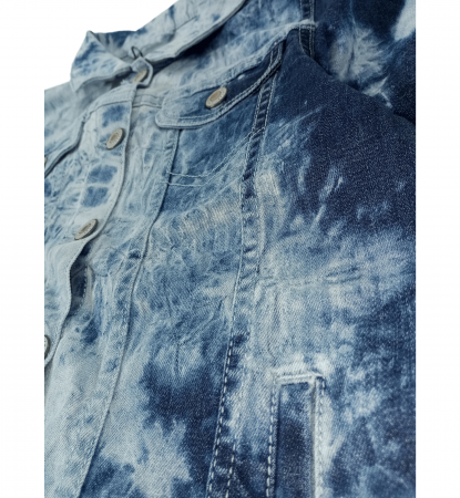 Geaca de blugi fete, Cars Jeans, Denim style, Bumbac/elastan, Albastru prespalat, 140 CM, 10 ani [9]