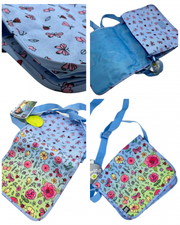 Geanta mica de umar, flori si fluturi, Multicolor, 27x20x9 cm [5]