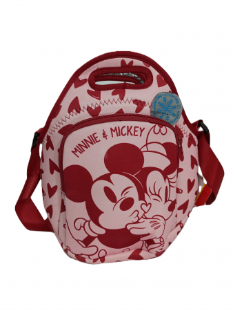 Pentru scoala - Geanta personalizata fetite – Disney Minnie & Mickey, Neopren Termic, Multifunctională, 29x28x15 cm
