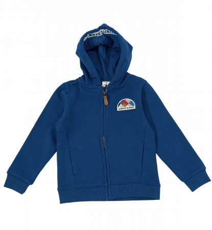 Hanorace copii - Hanorac flausat baieti, OVS, broderie logo, bumbac si poliester, 4-5 ani