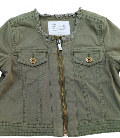 Geaca fete, OVS, Denim, bumbac Stretch, Kaki, 110 CM, 4-5 ani [2]