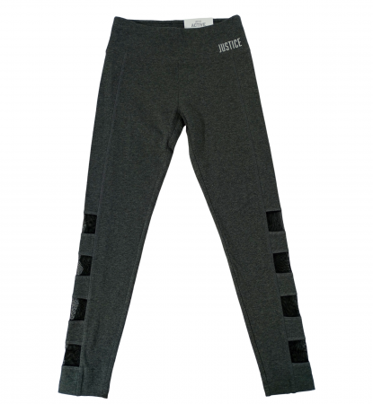 Imbracaminte copii - Leggings fete talie inalta, Justice, plasa pe picior, bumbac, 10 ani