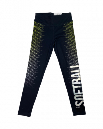 Imbracaminte copii - Leggings talie inalta, negru cu galben si alb cu buline "Soft ball" JUSTICE - 10 ani