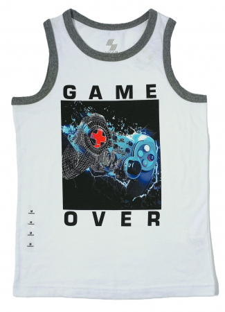 Lenjerie intima copii - Maiou sport, The Children's PLACE, Game over, bumbac/poliester,