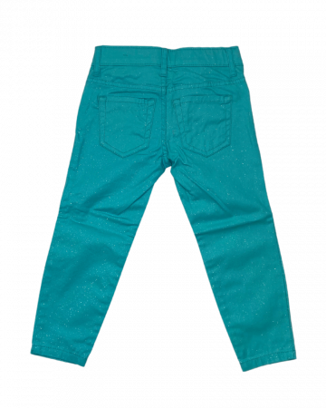 Pantaloni blugi cu slipici fete, The Children's PLACE, Bumbac, turcoaz, 104 cm, 4 ani [1]