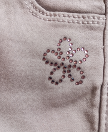 Pantaloni bebe, OVS, talie ajustabila, aplicatie decorativa, Bumbac/Poliester/Elastan, Lila, 80 CM, 12-18 luni [2]