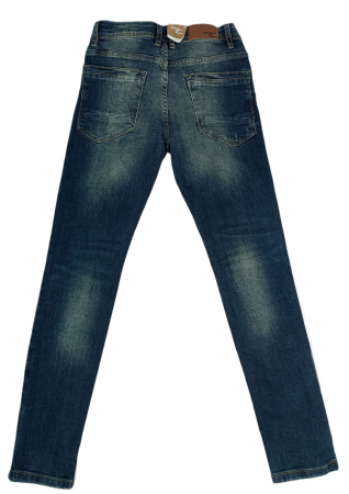 Pantaloni blugi copii, OVS, DENIM slim, talie ajustabila, aspect deteriorat, bumbac, [1]