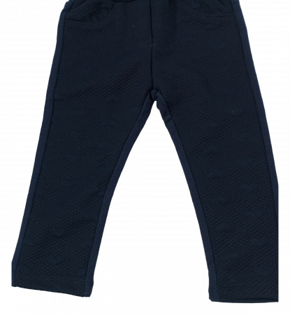 Pantaloni fetite, OVS, model cu inimioare si romburi, Bleumarin, 86 CM, 18-24 luni [2]