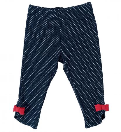 Imbracaminte copii - Pantaloni lungi fete, GYMBOREE, buline si funda, bumbac, M, 18-24 luni