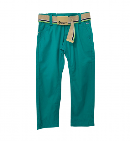 Imbracaminte copii - Pantaloni pentru băieți - Slim Fit, Talie Elastică și Curea, Bumbac