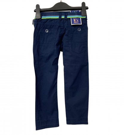 Pantaloni pentru băieți - Slim Fit, Talie Elastică și Curea, Bumbac [2]