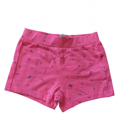 Imbracaminte copii - Pantaloni scurti fetite, OVS, imprimeu, bumbac organic, Roz, 86 CM, 18-24 luni