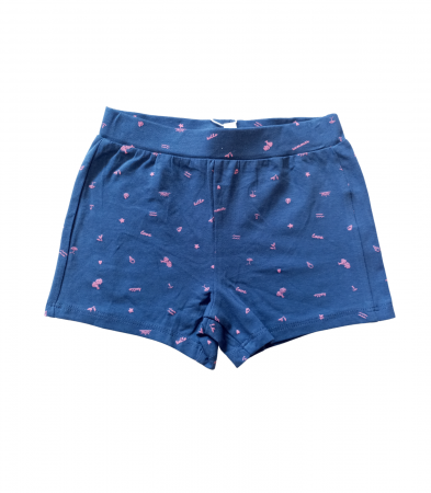 Imbracaminte copii - Pantaloni scurti fetite, OVS, imprimeu, bumbac organic, Bleumarin, 80 CM, 12-18 luni