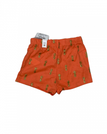 Pantaloni scurti fete, The Children's PLACE, ananas cu glitter, Bumbac/poliester, Portocaliu, 92-98 CM, 3 ani [1]