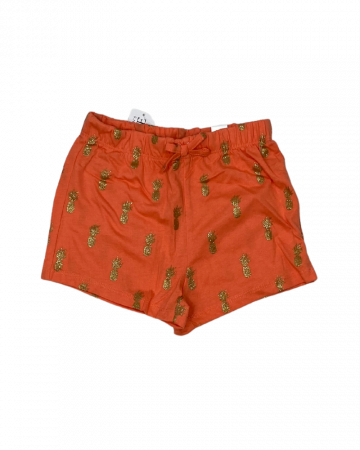 Pantaloni scurti copii - Pantaloni scurti fete, The Children's PLACE, ananas cu glitter, Bumbac/poliester, Portocaliu, 92-98 CM, 3 ani