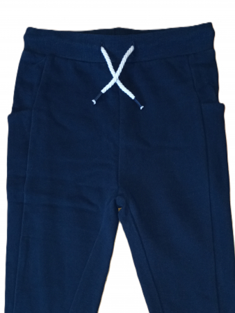 Pantaloni sport copii, OVS, bumbac organic, talie elastica si snur, Bleumarin, 86 CM, 18-24 luni [2]