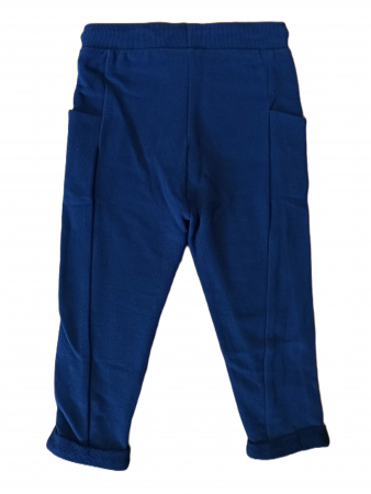 Pantaloni sport copii, OVS, bumbac organic, talie elastica si snur, Bleumarin, 86 CM, 18-24 luni [1]