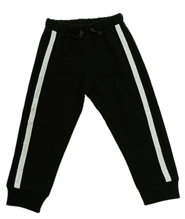 Pantaloni sport pentru fete, OVS, dungi cu sclipici, talie elastica, Negru, 98 CM, 2-3 ani [5]