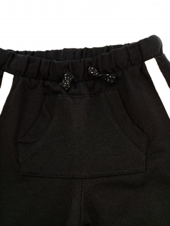 Pantaloni sport pentru fete, OVS, dungi cu sclipici, talie elastica, Negru, 98 CM, 2-3 ani [3]