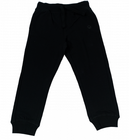 Pantaloni sport fete, OVS, logo, buzunare frontale,Bumbac organic, Negru, 104 CM, 3-4 ani [3]