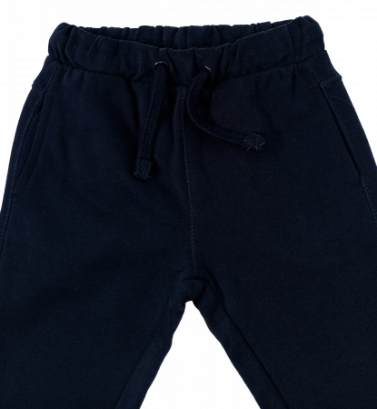 Pantaloni sport flausati baieti, OVS, talie elastica cu snur, Bumbac, Bleumarin, 80 CM, 12-18 luni [3]