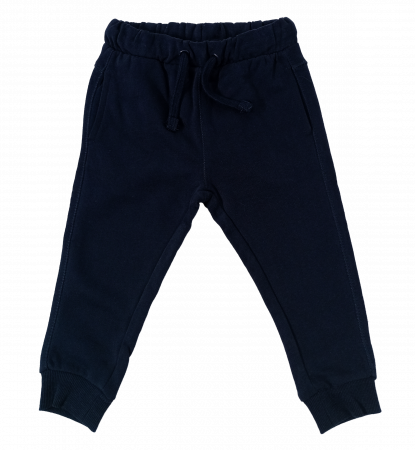 Pantaloni sport flausati baieti, OVS, talie elastica cu snur, Bumbac, Bleumarin, 80 CM, 12-18 luni [1]