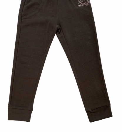 Pantaloni sport flausati fete, OVS, Love always, Bumbac, 3-4 ani [2]
