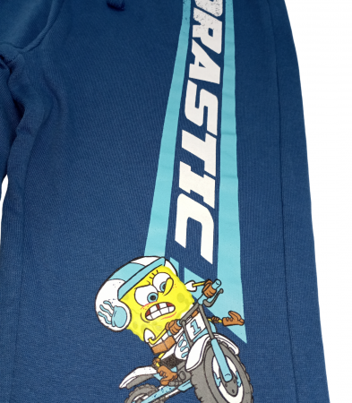 Pantaloni sport copii, SPONGEBOB, imprimeu, Bumbac, Albastru, 122 CM, 6-7 ani [2]