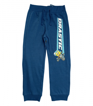 Imbracaminte copii - Pantaloni sport copii, SPONGEBOB, imprimeu, Bumbac, Albastru, 122 CM, 6-7 ani