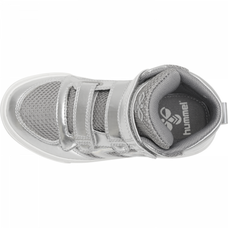 Pantofi copii HI-TOP cu plasa superioara si inchidere velcro , Hummel, STADIL Glitter JR, Alloy , Argintiu, 37 EU [5]