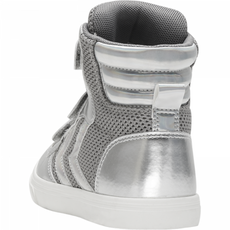 Pantofi copii HI-TOP cu plasa superioara si inchidere velcro , Hummel, STADIL Glitter JR, Alloy , Argintiu, 37 EU [3]