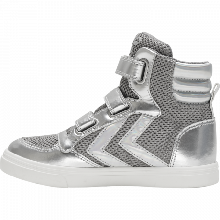 Pantofi copii HI-TOP cu plasa superioara si inchidere velcro , Hummel, STADIL Glitter JR, Alloy , Argintiu, 37 EU [4]