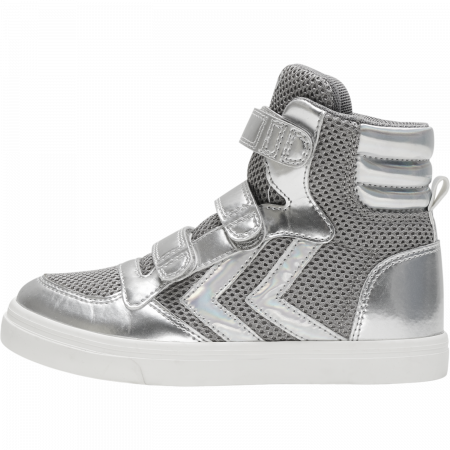 Incaltaminte copii - Pantofi copii HI-TOP cu plasa superioara si inchidere velcro , Hummel, STADIL Glitter JR, Alloy , Argintiu, 37 EU