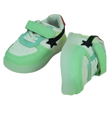 Pantofi sport copii cu luminite, Black star, [2]