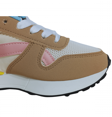 Pantofi sport copii, Poti Pati, Brown front lace, piele ecologica, [4]