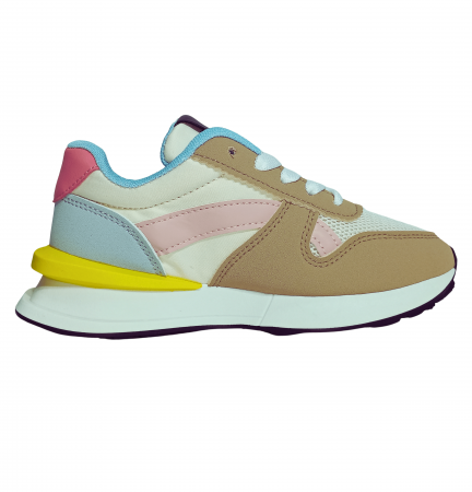 Pantofi sport copii, Poti Pati, Brown front lace, piele ecologica, [2]