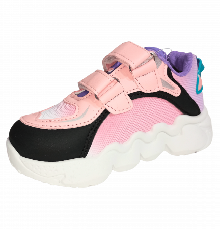Pantofi sport fete, Mikelo Shoes, Colourful pinkish, material ecologic, [8]